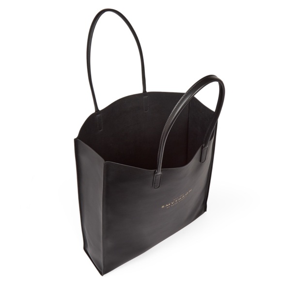 Smythson Pavilion Kingly Tote Bag in Black Leather - Picture 4 of 8